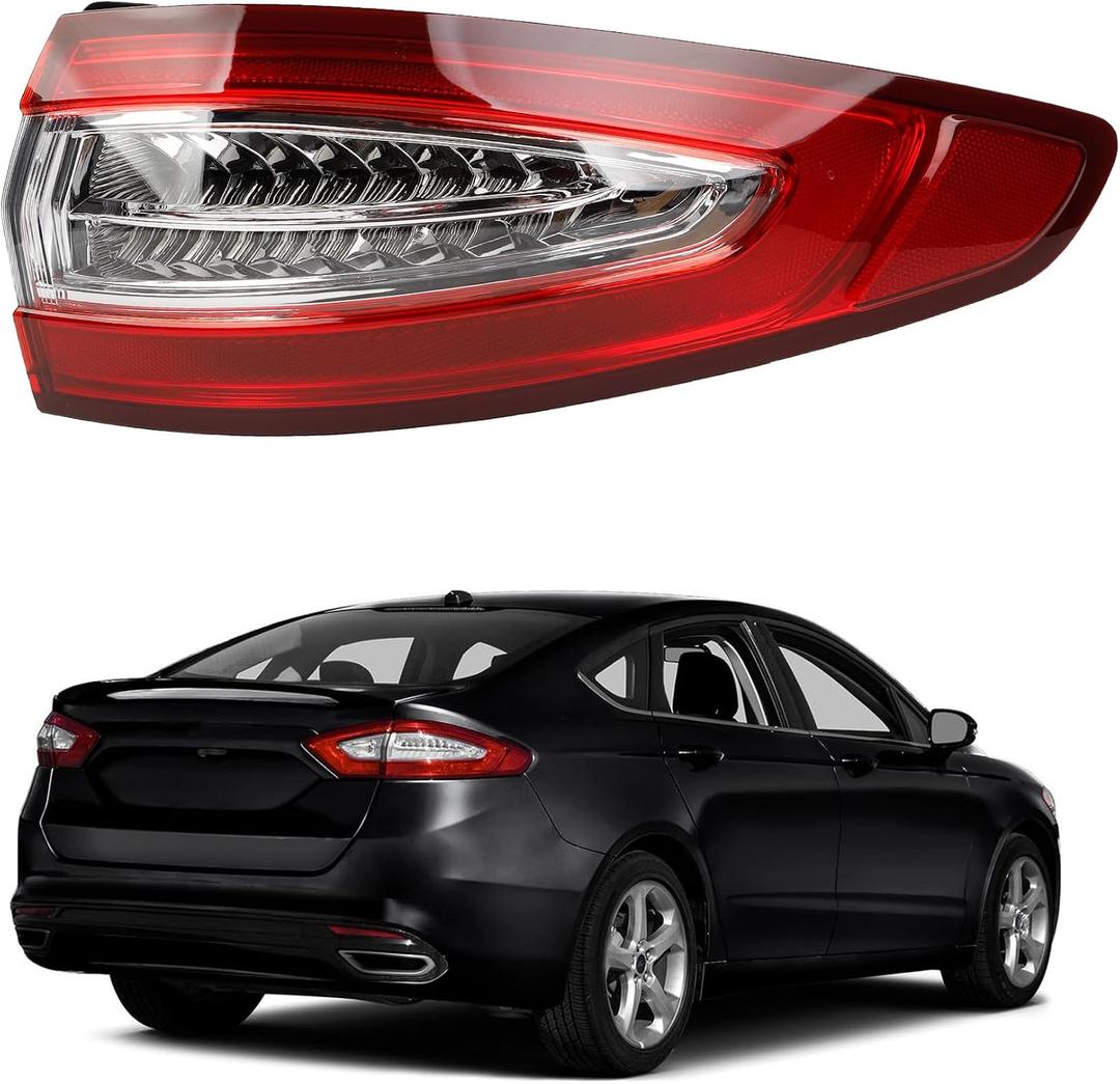 Dasbecan Right Tail Light Assembly Compatible with 2013 2014 2015 2016 Ford Fusion S SE Brake Rear Tail Lamp LED Passenger Side Replace# FO2805110