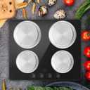 Stove Eye Covers Set of 4, Electric Stove Covers, Stainless Steel Stove Gap Covers Cooker, 2 Pcs 8.2 Inch and 2 Pcs 6.3 Inch Stove Top Covers for Electric Stove