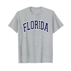 Florida Arched Dark Blue Text T-Shirt, XL