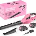SOYUS Leaf Blower, 20V Leaf Blower Cordless with 2x2.0Ah Battery and Charger, 150 MPH Electric Leaf Blowers with Two-Speed Mode, Blowers for Lawn Care, Debris Dust CleaningPink