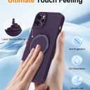 ZHK Liquid Silicone Designed for iPhone 12 Pro Max Case with Magnet Stand, [Precise Camera Lens Protection][Mil-Grade Drop Shockproof][Soft Anti-Scratch Microfiber Lining] Slim Fit Cover, Purple