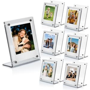 SAYAYA 12 Pack Acrylic Magnetic Picture Frames, Mini Fridge Magnet Frames 2x3in, Double-Sided Photo Frame for Refrigerator suit Polaroid Fujifilm Instax Display Stand Table Top Decor & Gifts (Clear)