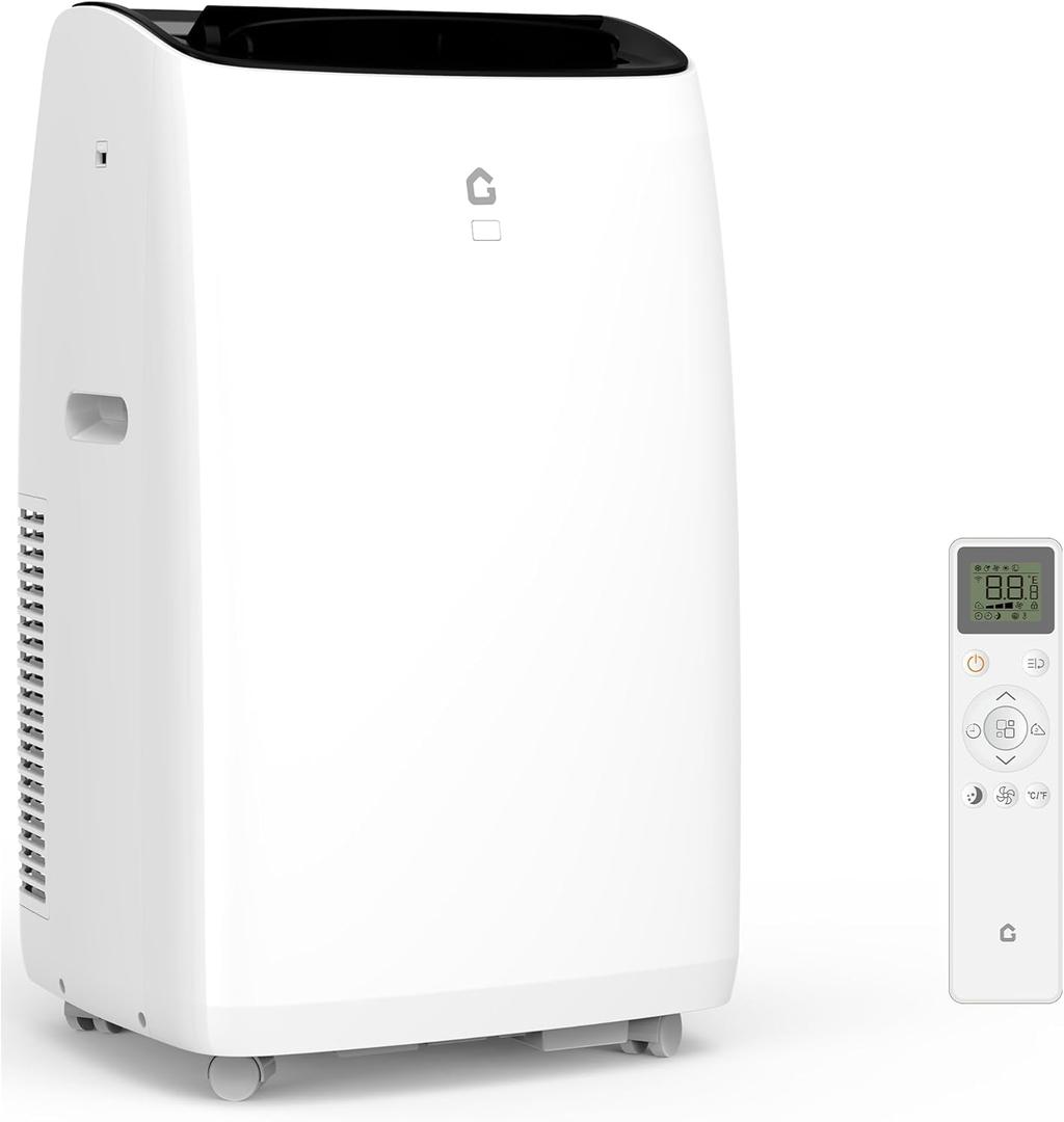 14000 Btu Air Conditioner with Heater Cools Up to 750 Sq.Ft., 4 in-1 Portable AC Units for Rooms with Dehumidifier, Heater, Fan, Quite Room Air Conditioner, Auto Swing, Remote, Window Kit, Whtie