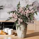 Zeyune 3 Pcs Spring Faux Berry Stem Pink Realistic Sedum Stem Spray Artificial Flowers Picks Branches Fake for Wedding Holiday Seasonal Farmhouse Mantel Harvest DIY Home Decorations(35 Inch)