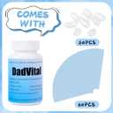 DadVital Funny Dad Gifts for Fathers Day DIY Capsule Bottle with 50 Empty Capsules and 60 Note Papers Unique Joke Gift for Dads, Husbands, First-Time Fathers, Gag Gift Idea for Him