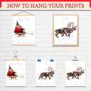 2 x LANCHI95 3 Pcs 8x10in Christmas Wall Art Prints, Santa Claus Reindeer With Sleigh, Large Aesthetic Christmas Art Poster Decorative Poster Room Decor For Living Room Bathroom (UNFRAMED)