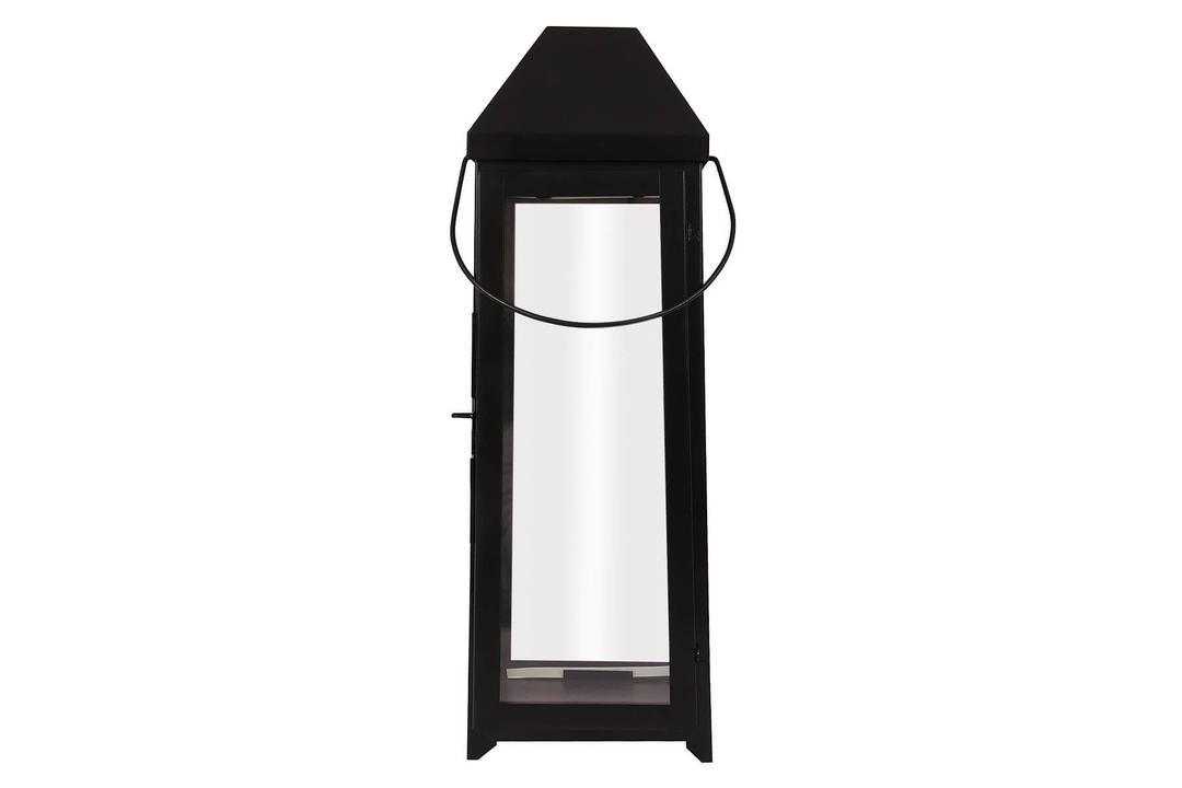 12.4" Black Metal Modern Candle Lantern
