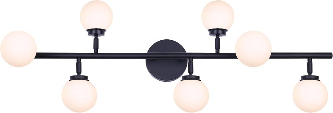 Horizon LED Track Light - 7-Light, 29W Integrated LED, 1600 Lumens, 3000K, Dimmable, 38" Wide, Black Finish, Modern Lighting for Kitchens, Studios