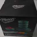 Mason Craft and More Stoneware Cafe Dinnerware Set - Teal
 12 Pack Dinner Set
