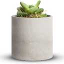 Mozing Cement Plant Pots Indoor - Concrete Planter Pot for Planting - Modern Stone Clay Flower Pot with Drainage Hole for Garden, Home, Office Decor, Grey (5.9 inch)