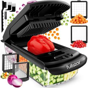 Fullstar The Original Pro Chopper - Vegetable Chopper and Dicer, Food Chopper with Container, Fruit Cutter, Kitchen Gadgets & Gifts, Home Essentials (2 in 1, Black)