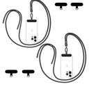 Phone Lanyard 2 Pack - Universal Crossbody Neck Strap with 4 Pads Durable Adjustable Nylon Phone Lanyard for iPhone Samsung and More Black