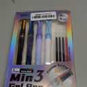 WRITECH Retractable Gel Ink Pens: 0.5mm Fine Point 3 in 1 Multi Colored Pen Black Blue Red, 4ct with 4 Refills No Smear Assorted Colors Min 3 for Smooth Writing Journaling Drawing