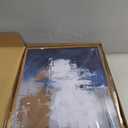 HOURIA Set of 3 Abstract Brush Strokes Framed Canvas Wall Art Set,Navy Blue and Gold Wall Decor,Modern Color Block Shape Artwork,Minimalist Neutral Blue Printing for Living Room,Bedroom, Office 