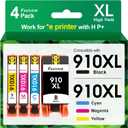 910XL Ink Cartridges Replacement for HP 910XL Ink Cartridges Combo Pack for HP OfficeJet Pro 8025e 8015e 8028e 8035e 8022e 8020 8025 8028 8035 8015 Printers,4 Pack (hp910xl 910 XL Ink
