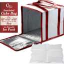 Cakebon 12-Inch Cake Insulated Cooler Bag with Ice Pack Sheets Premium Carrier Bag for Cakes, Pastries & Cupcakes Durable, Reusable, Moisture-Proof Design for Bakers & Food Deliveries (1-Pack)
