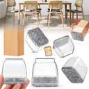 24PCS Rectangular Chair Leg Floor Protectors, Furniture Sliders, Non-Slip Felt Furniture Pads for Hardwood Floors, Silicone Cap Covers to Protect Floors,(Fit L :1.73-2.05", W: 1.34-1.65")