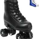 XUDREZ Roller Skate Shoes for Women Men PU Leather High-top Double-Row Roller Skates for Beginner, Professional Indoor Outdoor Roller Skates with Shoes Bag (43-US Women 11, US Men 9.5, black wheel)