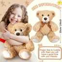 Zhanmai 18 Pcs 14 Inch Bears Stuffed Animal Bulk Gifts Plush Bear Toys for Birthday Baby Shower Graduation Party Favor(Light Brown)