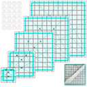 Quilting Rulers(2.5"X2.5", 5"X5", 8.5"X8.5", 10"X10",12"X12"),5 Square Ruler Quilting Templates,Quilting Ruler Acrylic Rulers (Light Blue)