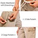 AFITNE Women's Hiking Cargo Shorts Quick Dry Lightweight Summer Athletic Running Shorts with Pockets for Golf Outdoor UPF 70+ 7" Khaki, S (S)