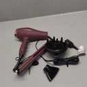 Conair Limited Edition Bundle | INFINITIPRO by CONAIR Hair Dryer with Diffuser - and - Conair Double Ceramic 1-inch Digital Flat Iron | Plum | 
