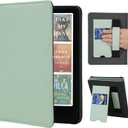 Case for 7" Kindle Paperwhite 12th Generation 2024 and Kindle Colorsoft Signature Edition, Slim PU Leather Cover with Stand, Hand Strap, Auto-Wake/Sleep Feature, Sage