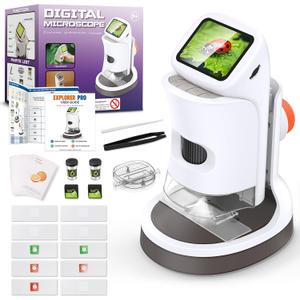 Microscope for Kids, 1000X 1080P Pocket Kids Microscope Handheld - [2026] Digital Mini Microscopes for Kids 8-12, STEM Toys Educational Science Kits for Kids 5-7, Ideal Birthday for Boys, Girls