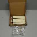 Homemory 6 Pcs Window Candles with Sensor Dusk to Dawn, Ivory Striped Candlesticks with Suction Cups, Roman Column Christmas Window Candle Battery Operated, Flameless Led Taper Candles for Windows