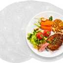 Paper Chargers Glitter Disposable Placemats Round Paper Placemats for Dinning Table, Parties, Holidays, Weddings, Dinners, BBQ, Buffets & Everyday Elegance(Silver, 50 Pcs, 13 Inch)