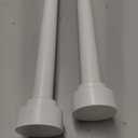 2 Pack Heavy Duty 1 Inch Diameter Single Curtain Rods 36-72 Adjustable Window Curtain Rod with Aluminum Alloy Cylindrical Cap Finials, Wall Mount and Ceiling Mount, Matte White