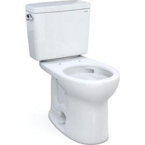 TOTO Drake Two-Piece Round 1.28 GPF Universal Height TORNADO FLUSH Toilet with CEFIONTECT, Cotton White - CST775CEFG#01