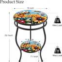 Outdoor Side Table Round with Storage Weather Resistant Easy Clean, 15 x 18.1 inches