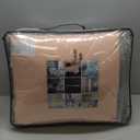 Madison Park Lola 100% Cotton Quilt Set-Casual Floral Channel Stitching Design All Season, Lightweight Coverlet Bedspread Bedding, Shams, Decorative Pillows, Full/Queen (90 in x 90 in), Blush 6 Piece