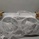 Shinic 9" Twin Window Fan with Remote Control,Reversible Airflow,Removable Cover,3 Speeds, 3 Modes, Expandable Panels (From 24" to 37"),ETL Certified, White