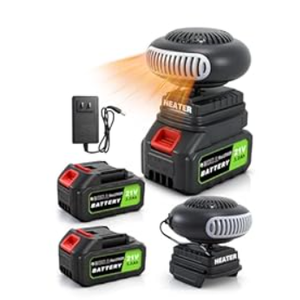 GSQQTE Battery Powered Heater Cordless, Portable Heater Car Window Defroster with Two 3000mAh Rechargeable Battery Operated Heaters with Anti Tilt Design for Indoors/Cars/Camping (60 Minutes Life)