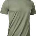 Men's Short Sleeve UPF 50+ T-Shirt Quick Dry Workout Athletic Running Top Tee Performance Shirts (Green, M)