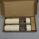 Electric Salt and Pepper Grinder Set, USB Rechargeable, Automatic Salt and Pepper Mill Grinder with Adjustable Coarseness, Electric Salt Shakers, LED Light, Refillable (2 Packs, Buttercream)