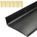 Heavy-Duty Door Rain Drip Guard Overhead 5.12" W 43.3" L Aluminum Drip Edge Drip Cap Guard for Exterior Door & Window,Diverter,Deflector, 1pc Black