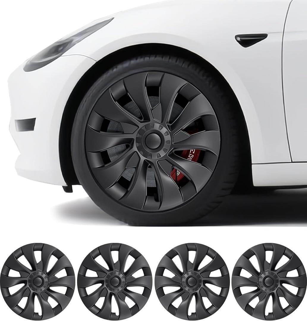 18 Inch Wheel Cover hubcaps Compatible with Tesla Model 3 Wheel Cover,fit for 2017-2023 Tesla Model 3 hubcaps,Symmetry Design Rim Covers