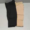 Thigh High Compression Stockings for Women Men, 20-30mmHg Footless Graduated Compression Socks with Silicone Band, Medical Support Sock for Varicose Veins, Edema, Post-Surgery, Sports (3X-Large, 2 Pair-Beige&Black)