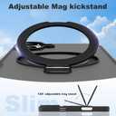 for iPhone 16 Plus Case with Invisible Ring Stand,Military Drop Protection Compatible with Mag-Safe Matte Translucent Back Anti-Slip Shockproof Phone Cover 6.7 Inch 2024-Black