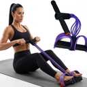 Pedal Resistance Band with Handle, Upgraded 6-Tube Pedal Puller Resistance Band, Natural Latex Exercise Bands for Full Body Workout, Tummy, Waist, Arm, Leg Slimming, Pilates Exercise