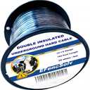 Electric Fence Double Insulated Underground Cable 12-1/2 Guage / 2.5mm Steel Wire Core, 164 Feet Length, Spooled on Plastic Cable Reel