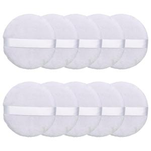 Topwon 4 Inch Powder Puff, Washable Large Body Powder Puff, Soft & Furry - 10Pcs