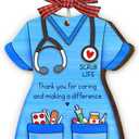 Nurse Ornaments for Christmas Tree, Meaningful Wooden Nurse Scrub Life Ornament, Unique Nursing Graduation Gifts for Practitioner Instructor Students Women, Christmas Coworker Gift