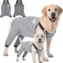 Dog Recovery Suit for Hid Leg, Soft Stretchy Pants for Hip Thigh Wound Protective Sleeves to Prevent Licking (Grey, XL(Reference Weight 13-22 lbs))