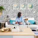Jeweluck Peel and Stick Wallpaper Polka Dot Wallpaper Stick and Peel 17.7” x 196.8” Black Dot Contact Paper Decorative Black and White Wall Paper Removable Self Adhesive Vinyl Walls for Bathroom