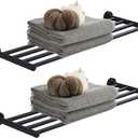2-Tier Towel Racks for Bathroom (30 Inches) Stainless Steel, Water and Rust Proof, Wall Mounted, Easy to Install, Top of The line Rack,Black
