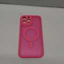CANSHN Magnetic Compatible with iPhone 13 Pro Max Case, Upgraded [Full Camera Protection] [Compatible with Magsafe] [Translucent Matte] Shockproof Protective Phone Case Cover 6.7 Inch - Hot Pink